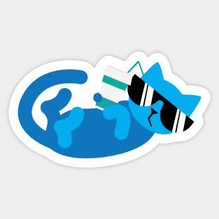 Just a Chilling Blue Cat Sticker